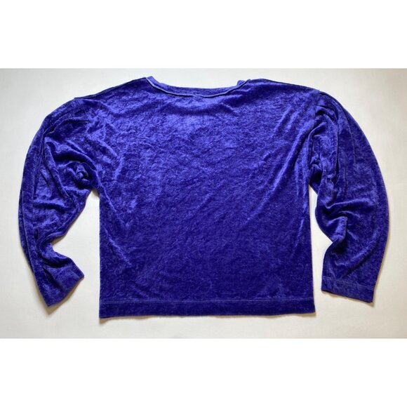 We The Free Milan Crushed Purple Velvet Dolman Long Sleeve Top, Small - Picture 4 of 10